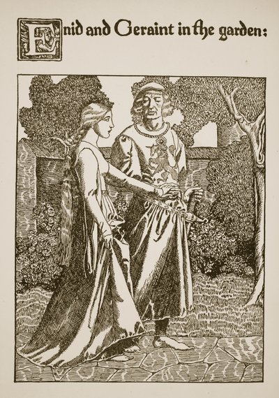 Enid and Geraint in the Garden, illustration from 